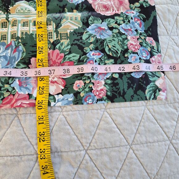 Vintage Springs Industries 2 Fabric Remnants Pink Cabbage Roses Colonial House - Picture 13 of 13